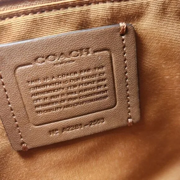 NWT COACH 2553 Katy Satchel Bag Crossgrain Leather Crossbody Silver/Vanilla - Picture 8 of 8